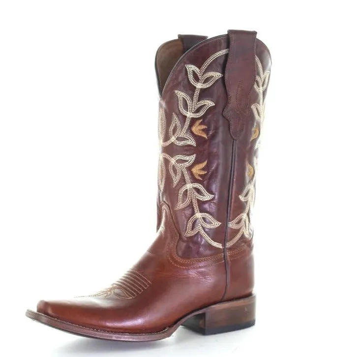 Circle G Ladies' Embroidered Top Square Toe Boot Comfortable Feel