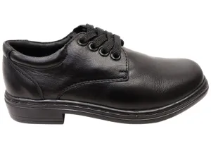 Smooth Surface Padded collar Human Tammy Junior Kids Comfortable Leather Lace Up School Shoes
