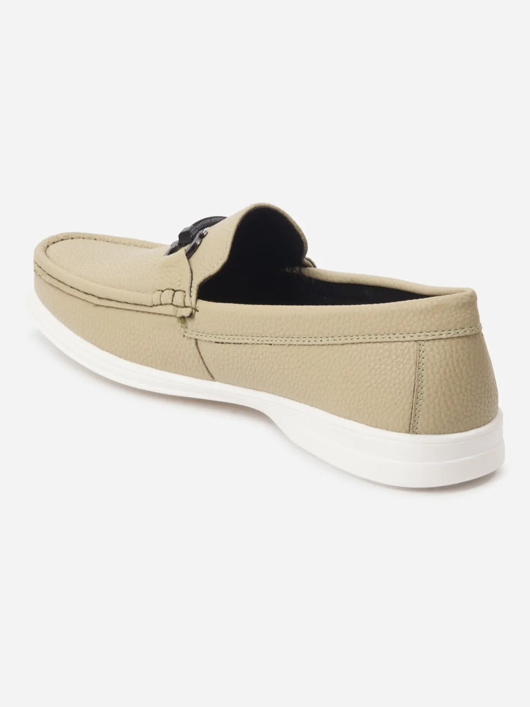 Long Move Men's Green Moc Toe Casual Loafer (IX4107)