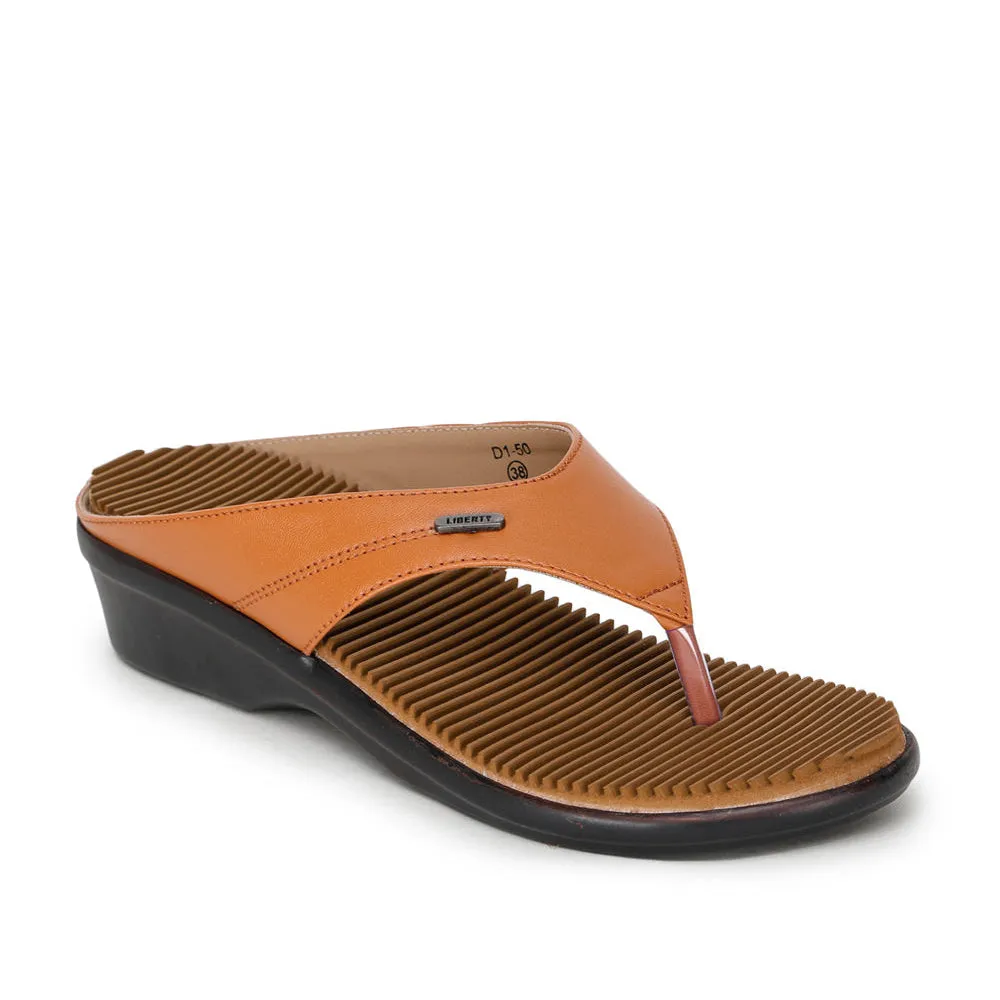 Senorita Casual (Tan) Slipper For Women D1-50 By Liberty Narrow Fit