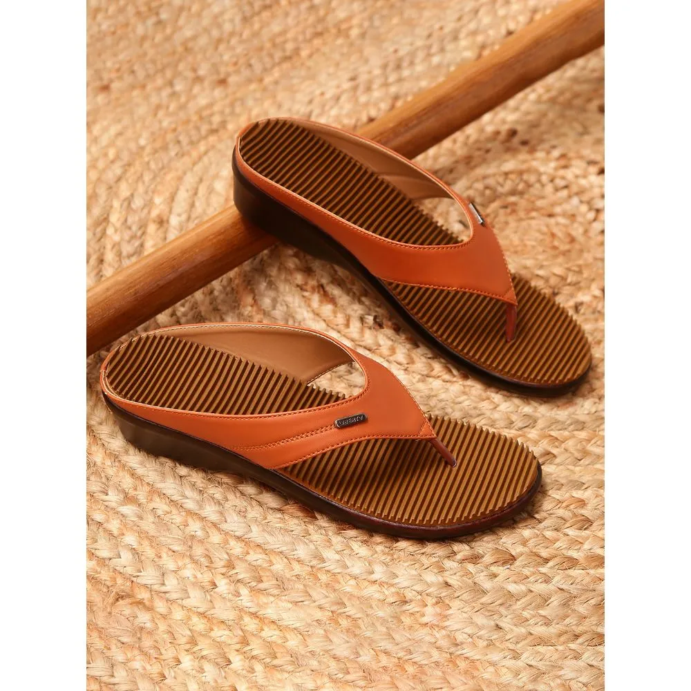 Padded collar Mid Top Senorita Casual (Tan) Slipper For Women D1-50 By Liberty