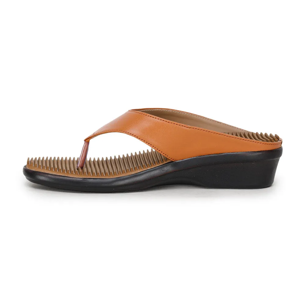 Senorita Casual (Tan) Slipper For Women D1-50 By Liberty Black Edge