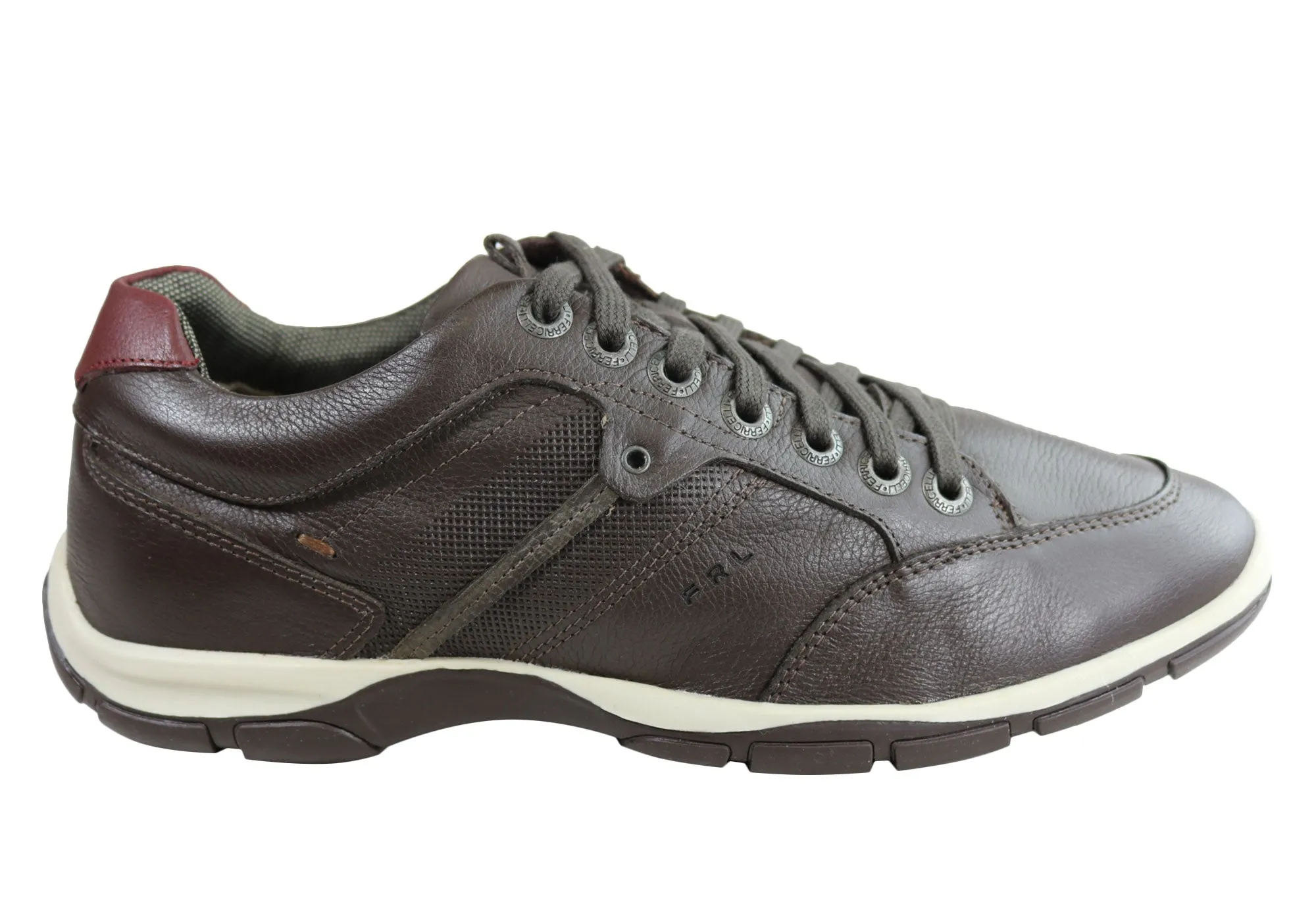 Heat Jog Ferricelli Ralph Mens Leather Lace Up Casual Shoes Made In Brazil