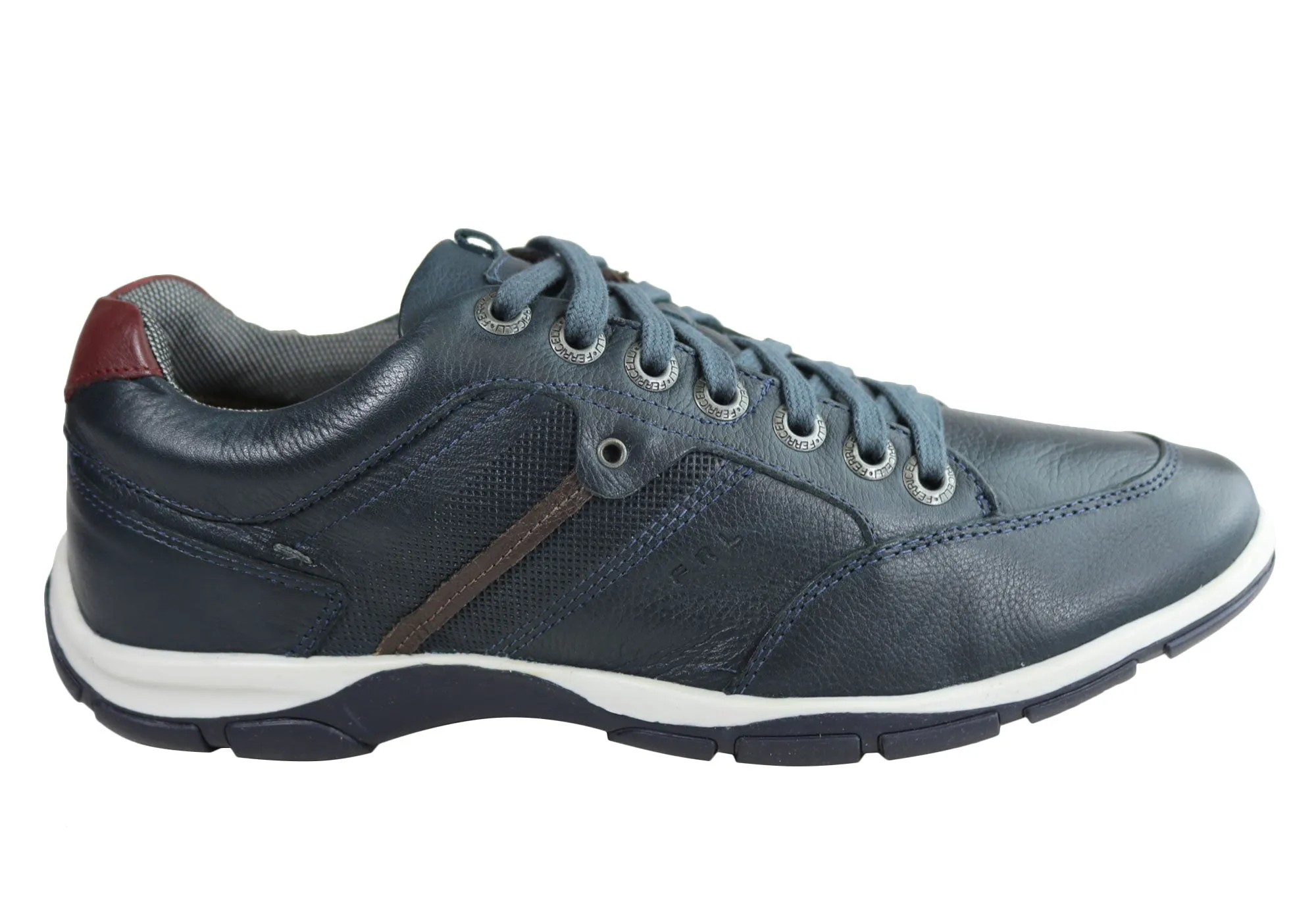 Ferricelli Ralph Mens Leather Lace Up Casual Shoes Made In Brazil Mobile Steps Quick Slip