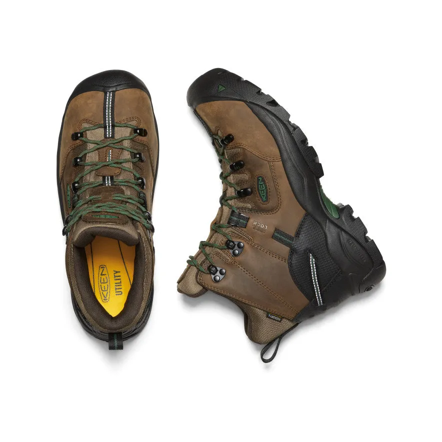 Quick Fit Sandals SlipOn Men's Pittsburgh Energy 6" Waterproof Boot (Carbon Toe)  |  Cascade Brown/Greener Pastures