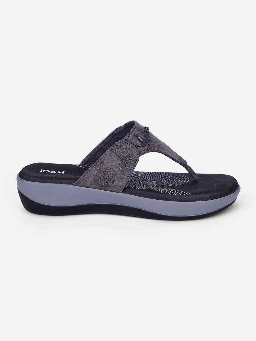 Women's Grey Thong Sandals (IU6003) Great Comfort Breathable Lining