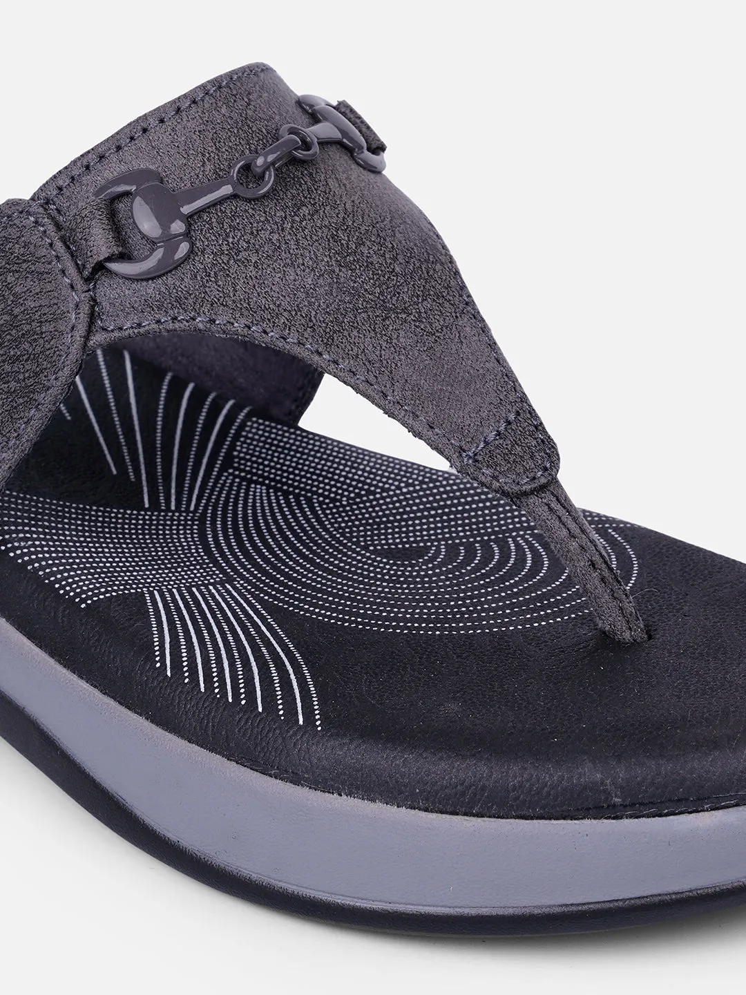 Women's Grey Thong Sandals (IU6003) Quick Beach Wear Reliable Comfort