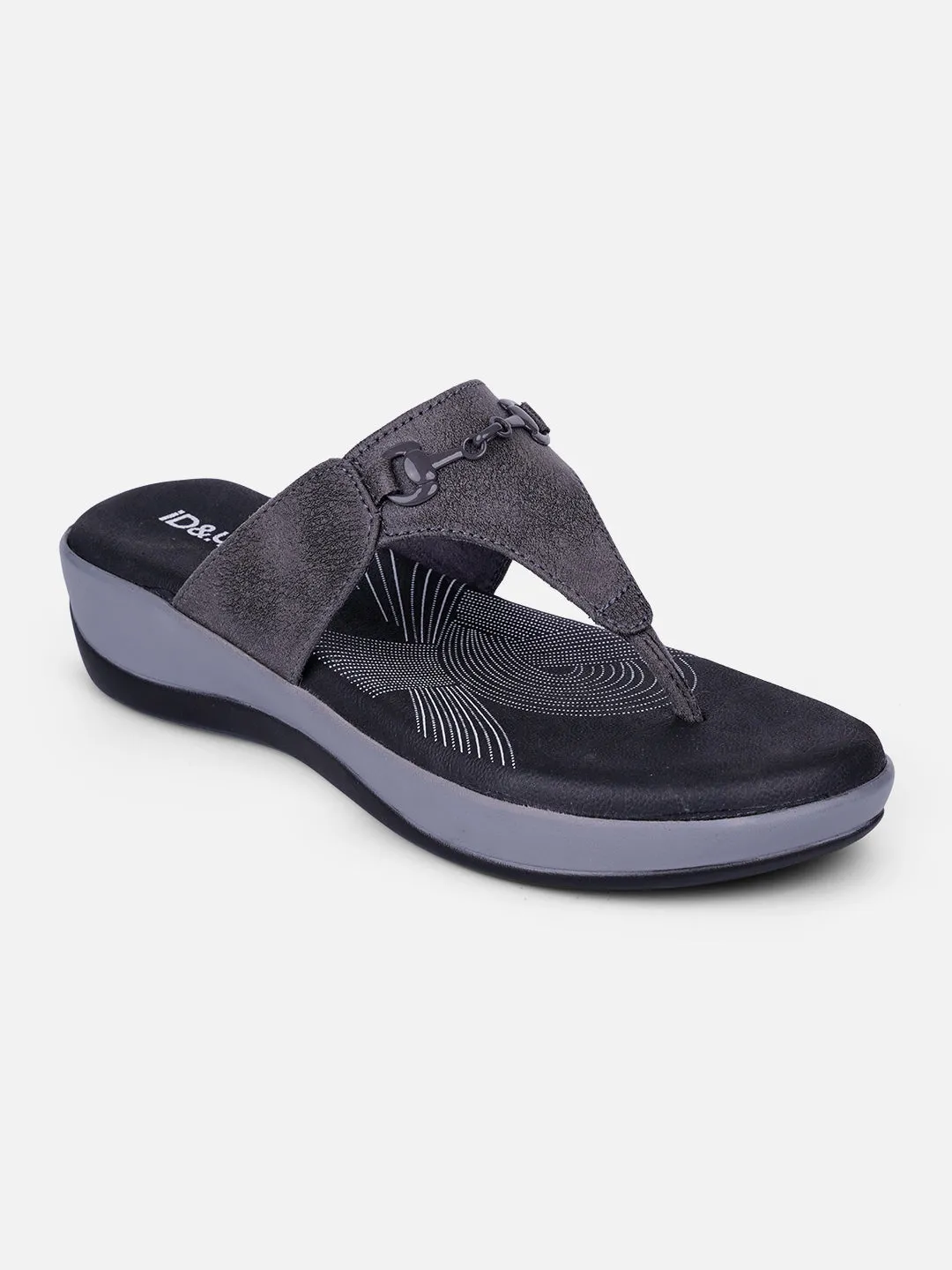 Reinforced toe Effortless Step Women's Grey Thong Sandals (IU6003)