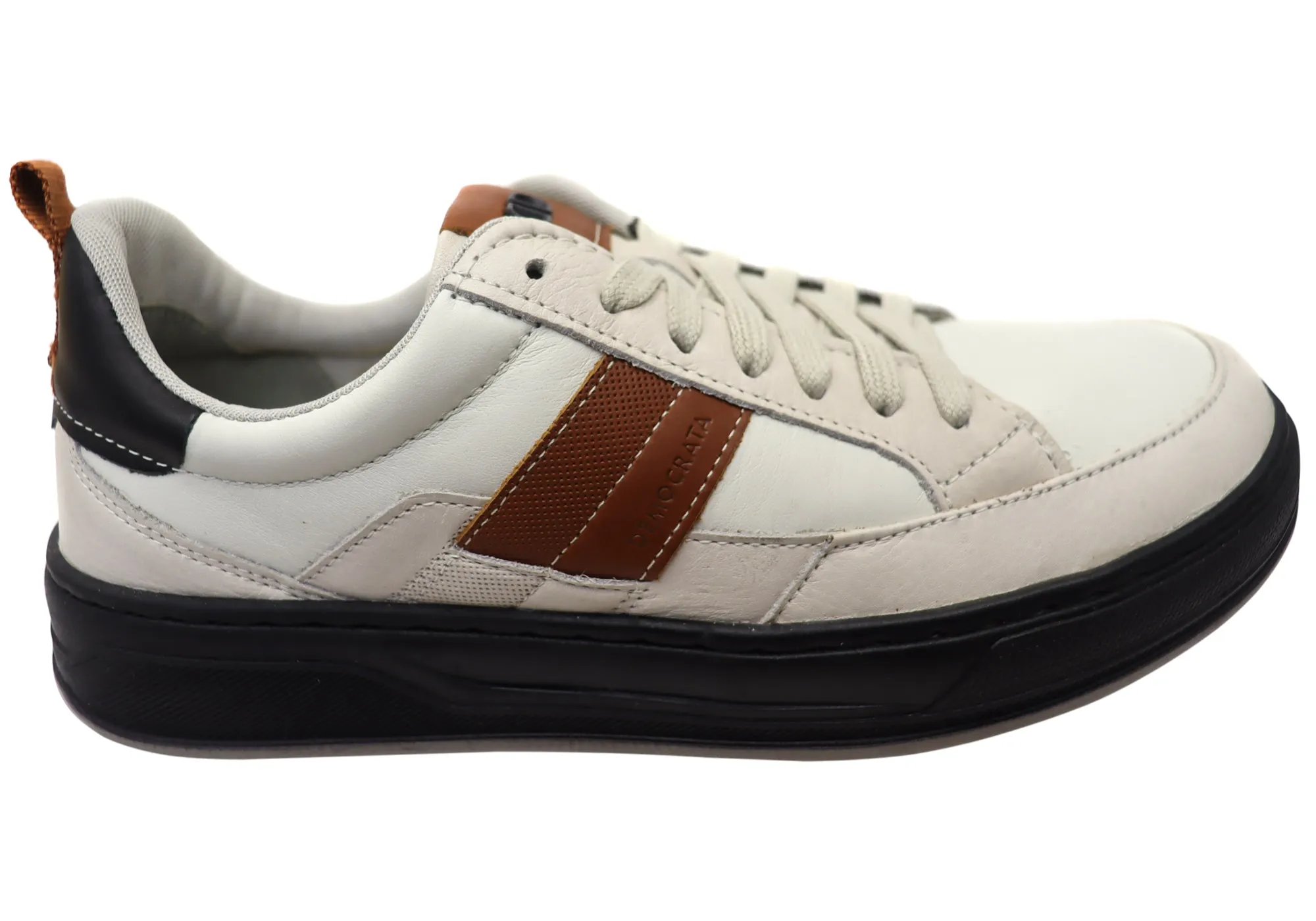 Round Toe Rain Path Democrata Brendon Mens Comfortable Leather Casual Shoes Made In Brazil