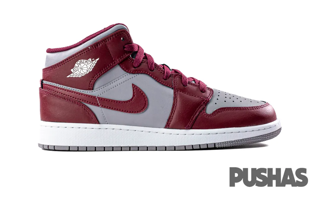 Air Jordan 1 Mid 'Cherrywood Red' GS (2022) Icon Edge night walk