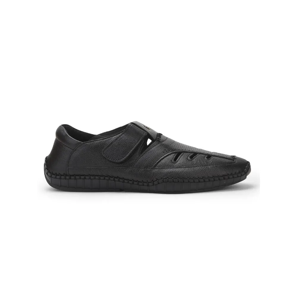 Healers Black Casual Buckle Sandal For Men JPL-205 By Liberty Fashion Week