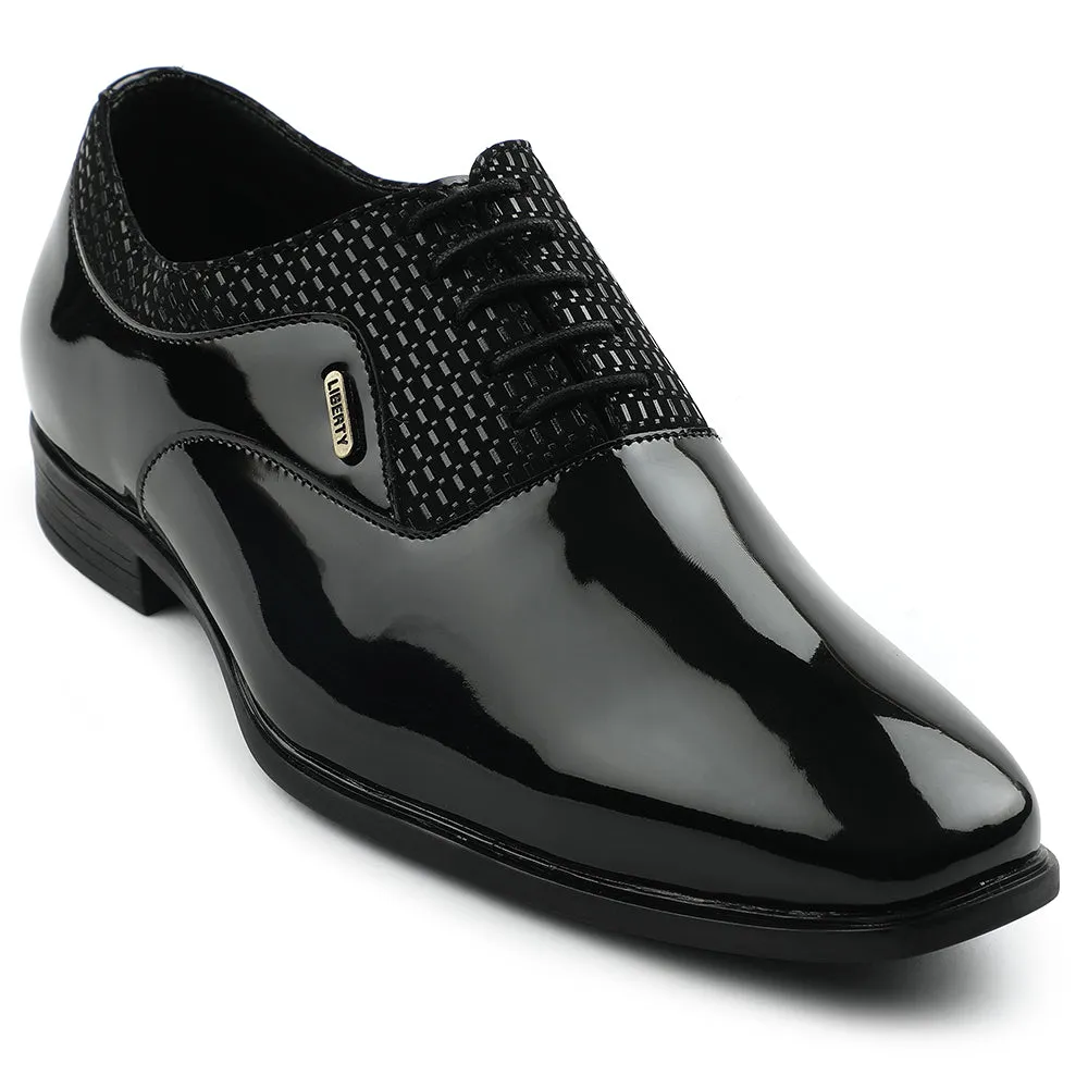 Fortune Black Formal Lacing Oxford Shoes For Mens A998-07 By Liberty Polish Touch Suede Finish