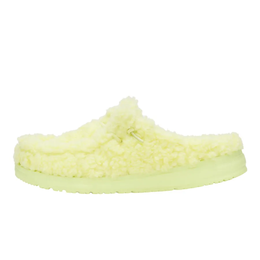 Rubber Outsole Slim Line Wendy Slipper - Cozy Luminary Green
