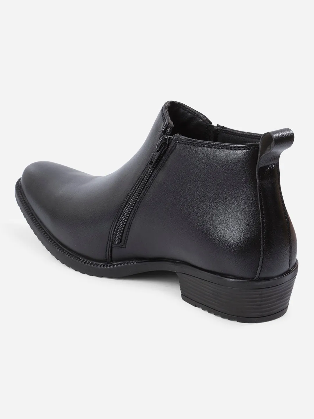 Men's Black Formal Ankle Slip On Boots (IX3040) forest walk Muscle Aid