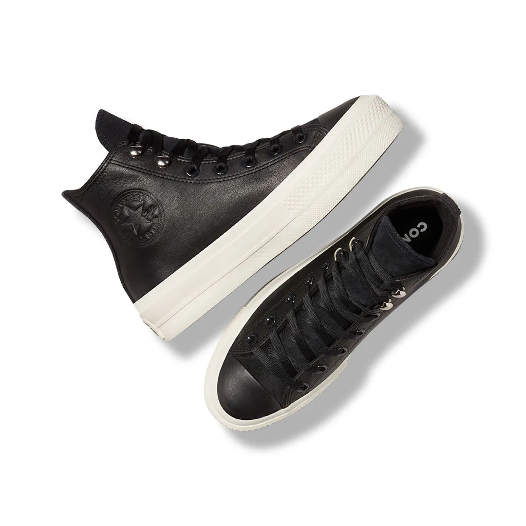 Clean Step Buckle Fit Converse - Women's Chuck Taylor All Star Lift Platform Leather High Top Shoes (A08312C)